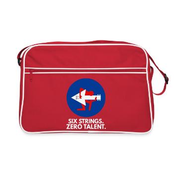 Six Strings Zero Talent - Retro Tasche - Rot/Weiß - Vorne
