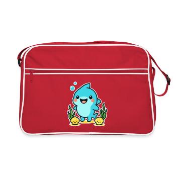 Délice sous-marin des dauphins - Sac Retro - rouge/blanc - Devant