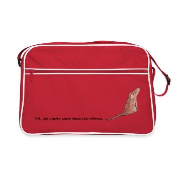Cats are all the same - Retro Bag - red/white - Front