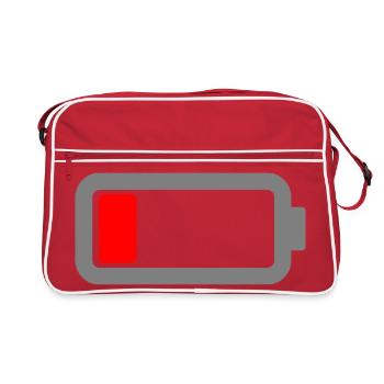 Batterie leer - Retro Tasche - Rot/Weiß - Vorne