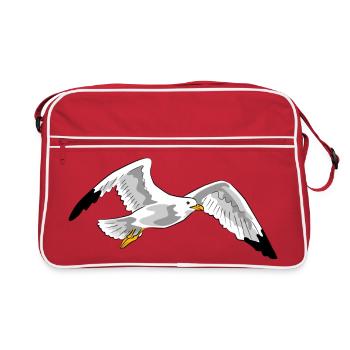 fliegende moewe urlaub fliegen - Retro Tasche - Rot/Weiß - Vorne