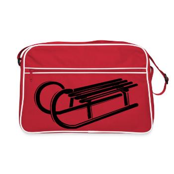 Traîneau Illustration Symbole Graphique Neige Hiver - Sac Retro - rouge/blanc - Devant