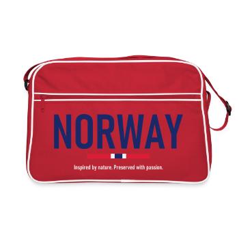 Norvège - Norvège - Norvège - Drapeau - Scandinavie - Sac Retro - rouge/blanc - Devant