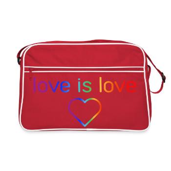 L’AMOUR C’EST L’AMOUR, COULEURS DE L’ARC-EN-CIEL LGBTQ+ - Sac Retro - rouge/blanc - Devant