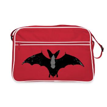 Halloween bat used look retro design gothic - Retro Bag - red/white - Front