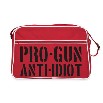 Pro-guns, anti-idiot - Retro Bag - red/white - Front