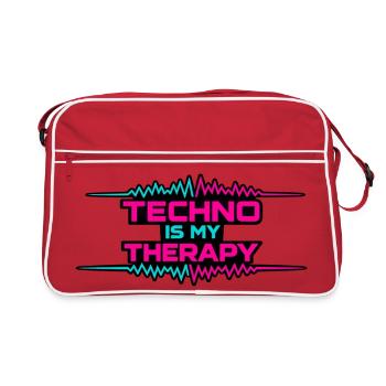 Techno Therapy Neon Pulse - Retro Tasche - Rot/Weiß - Vorne