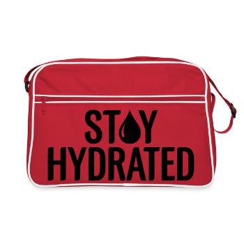 Slogan Restez Hydraté - Citation Fitness & Sport - Sac Retro - rouge/blanc - Devant
