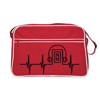 80s cassette player heartbeat - Retro Bag - red/white - Front