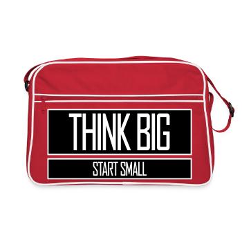 Pensez Grand, Commence, Petit, Motivation, Mentalité, Évolution. - Sac Retro - rouge/blanc - Devant
