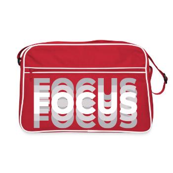 Focus Optische Täuschung Typografie Motiv - Retro Tasche - Rot/Weiß - Vorne