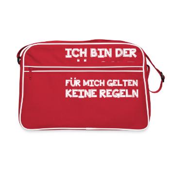 Ich bin der Jüngste - Retro Tasche - Rot/Weiß - Vorne