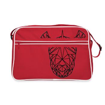Rhino LowPoly Black & White - Retro Bag - red/white - Front