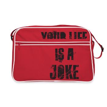 your life is a joke - Retro Tasche - Rot/Weiß - Vorne