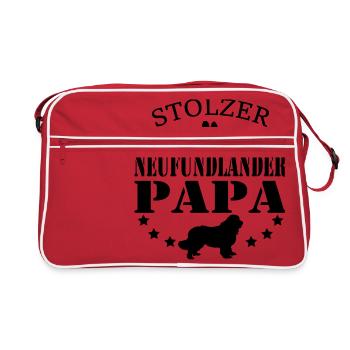 Newfoundland dog - Proud dogs daddy masters - Retro Bag - red/white - Front