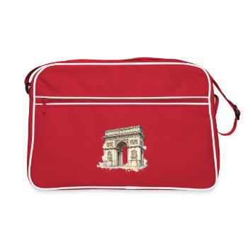 Arc de Triomphe en aquarelle - Sac Retro - rouge/blanc - Devant