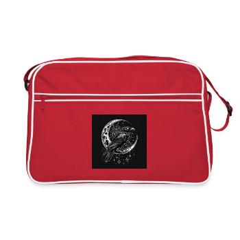 The Raven of Dusk and the Gothic Moon - Retro Bag - red/white - Front
