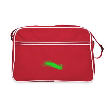 Green Brush Stroke Abstract - Retro Bag - red/white - Front