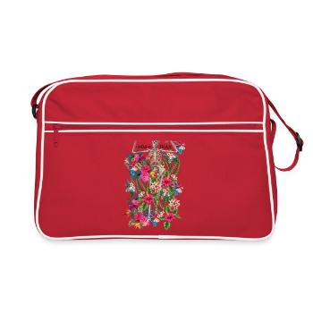 Flower Skelett - Retro Tasche - Rot/Weiß - Vorne
