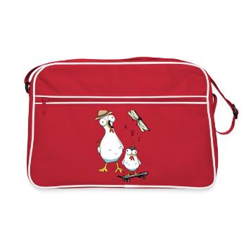 Chickens Pupils Start of School Children - Retro Bag - red/white - Front