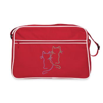 années 80 90 chats chat enfant enfants bébé - Sac Retro - rouge/blanc - Devant