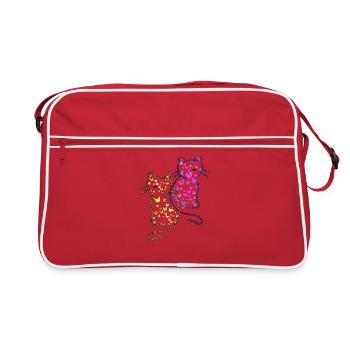 années 80 des années 90 chats chat été enfant enfants bébé - Sac Retro - rouge/blanc - Devant