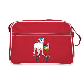 Easter Sheep Sheep Easter Eggs Child Easter Lamb - Retro Bag - red/white - Front