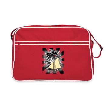 Boussole de bateau à voile rétro - Sac Retro - rouge/blanc - Devant