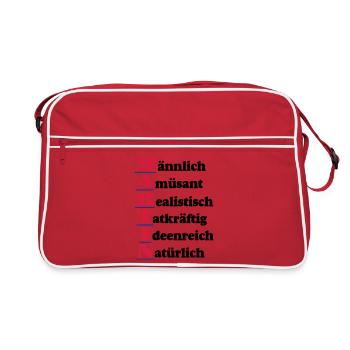 Martin ,Vorname,Namensschild,Name,Fun Shirt (25) - Retro Tasche - Rot/Weiß - Vorne