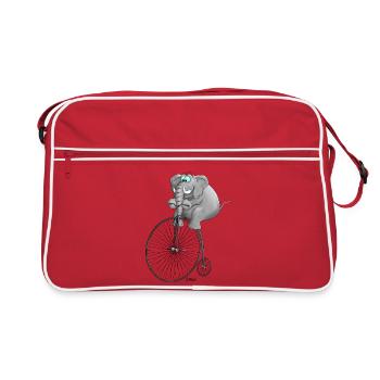 Eléphant drôle - Sac Retro - rouge/blanc - Devant