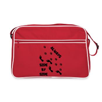 Side by side with dog * - Retro Bag - red/white - Front