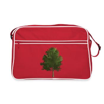 Arbre forêt érable, coloré, vert - Sac Retro - rouge/blanc - Devant