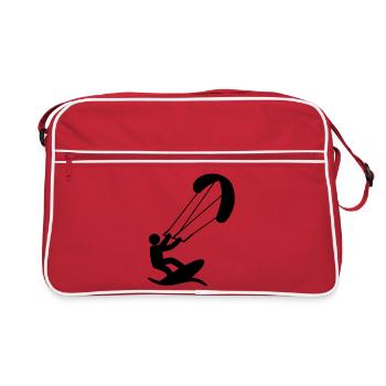Kitesurfer Kite Surfer Wave Water Wind - Retro Bag - red/white - Front