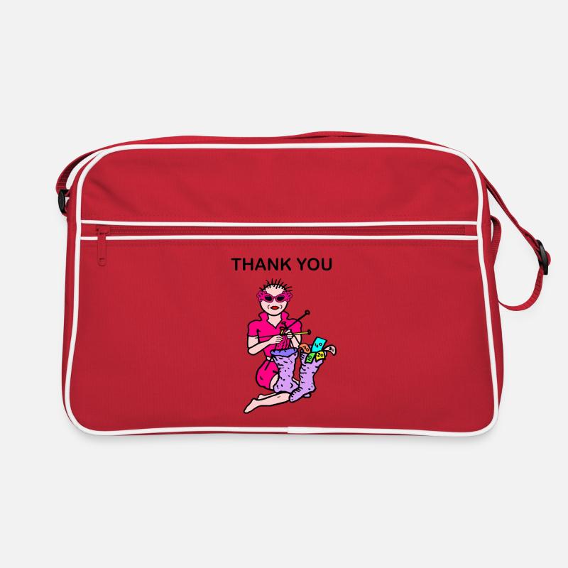 Einsparungen bei der Socke - Retro Tasche - Rot/Weiß