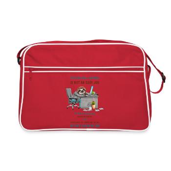 Drôle de paresseux dans le bureau cool dicton - Sac Retro - rouge/blanc - Devant