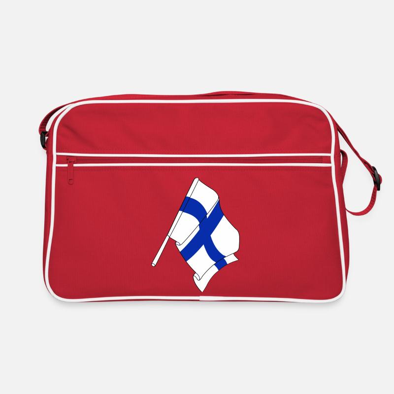 Flagge von Finnland - Retro Tasche - Rot/Weiß