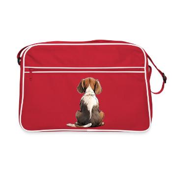 Beagle - Retro Tasche - Rot/Weiß - Vorne