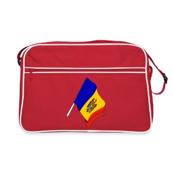 Flagge von Moldawien - Retro Tasche - Rot/Weiß - Vorne