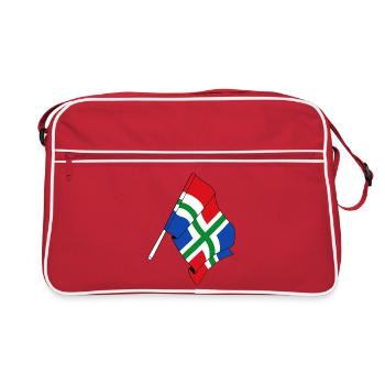 Flag of the province of Groningen - Retro Bag - red/white - Front