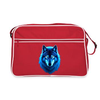 Lueur loup bleu - Sac Retro - rouge/blanc - Devant