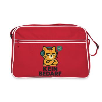 Pas besoin – Nope chat avec des écouteurs - Sac Retro - rouge/blanc - Devant