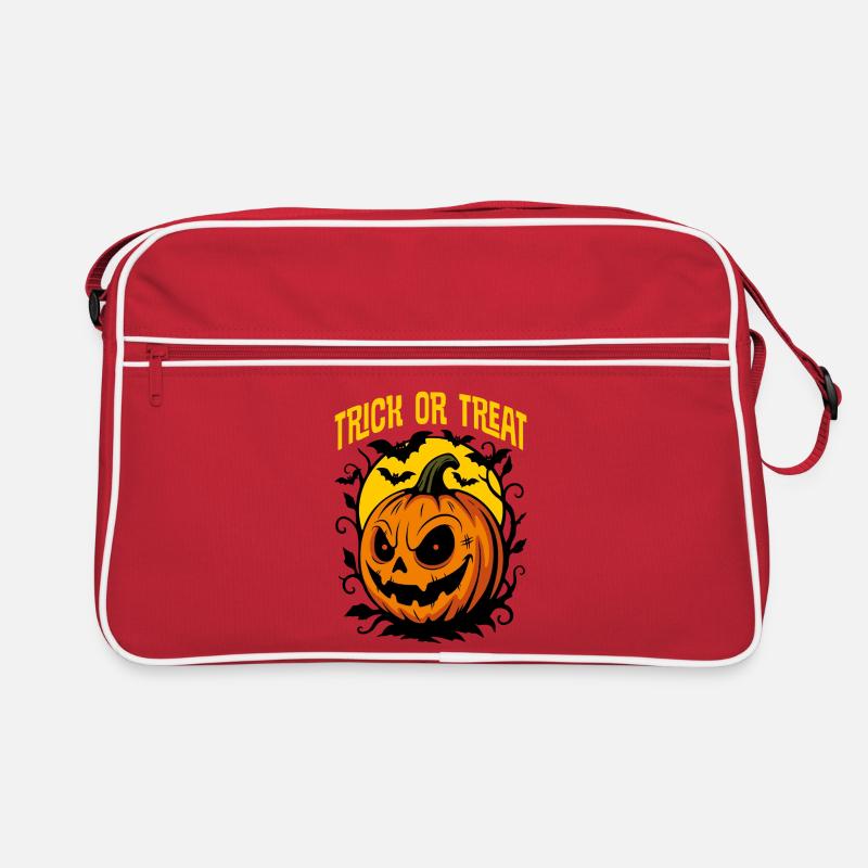 Gruselige Kürbis Laterne Halloween - Süßes oder Saures Retro Tasche