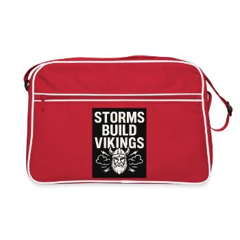 Storms Build Vikings Bold Design - Retro Bag - red/white - Front