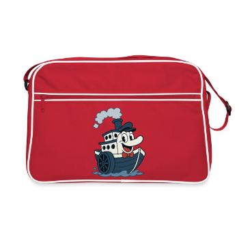 Great vintage old bd style boat - Retro Bag - red/white - Front