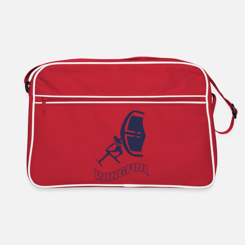 Windfoil Surfer Silhouette Retro Bag