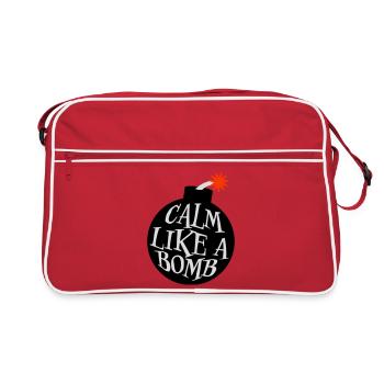 Calm Like Bomb Paradox Irony Humor Explosive Joke - Retro Bag - red/white - Front