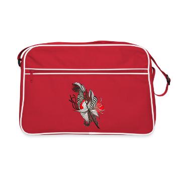 Striped flower contrast - Retro Bag - red/white - Front
