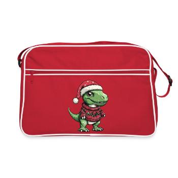 Noël de Noël T-Rex Dinosaure - Sac Retro - rouge/blanc - Devant