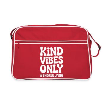 Nur freundliche Vibes: Mobbing beenden - Retro Tasche - Rot/Weiß - Vorne