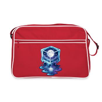 Kosmische Eiswürfel-Galaxie - Retro Tasche - Rot/Weiß - Vorne